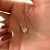 925 Silver Flash Diamond Necklace Summer Clavicle Chain High-End Jewelry