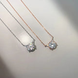 925 Silver Flash Diamond Necklace Summer Clavicle Chain High-End Jewelry