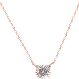 925 Silver Flash Diamond Necklace Summer Clavicle Chain High-End Jewelry