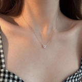 925 Silver Flash Diamond Necklace Summer Clavicle Chain High-End Jewelry