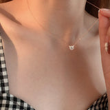 925 Silver Flash Diamond Necklace Summer Clavicle Chain High-End Jewelry