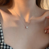 925 Silver Flash Diamond Necklace Summer Clavicle Chain High-End Jewelry