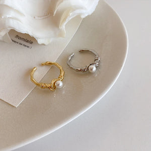 925 Silver Pearl Plated Opening Ring Fine Jewelry