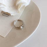 925 Silver Pearl Plated Opening Ring Fine Jewelry