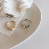 925 Silver Pearl Plated Opening Ring Fine Jewelry