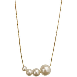 925 Silver 4-Pearl Necklace Women's Clavicle Chain Accessory