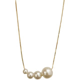 925 Silver 4-Pearl Necklace Women's Clavicle Chain Accessory