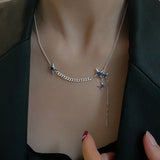 925 Silver Frosted Moon Star Pendant Small Necklace