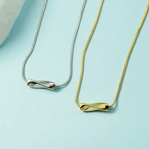 925 Silver Geometric Twisted Chain Necklace Women's All-match High