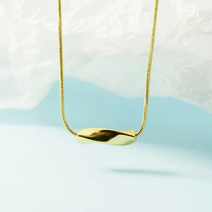 925 Silver Geometric Twisted Chain Necklace Women's All-match High