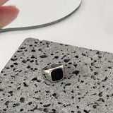 925 Silver Geometric Square Retro Index Finger Ring