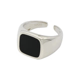 925 Silver Geometric Square Retro Index Finger Ring