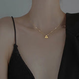 925 Silver Triangle Pendant Necklace Women Party Jewelry
