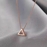 925 Silver Triangle Pendant Necklace Women Party Jewelry