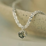 925 Silver Green-Diamond Gypsophila Necklace Women Temperament Clavicle Chain