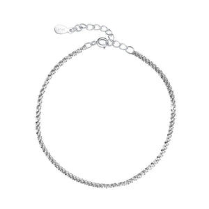 925 Silver Gypsophila Flash Anklet Women Foot Jewelry