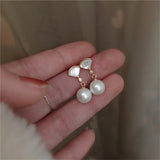 925 Silver Fan Shell Pearl Earrings for Women