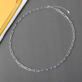 925 Silver Hiphop Necklace Geometric Chain for Women
