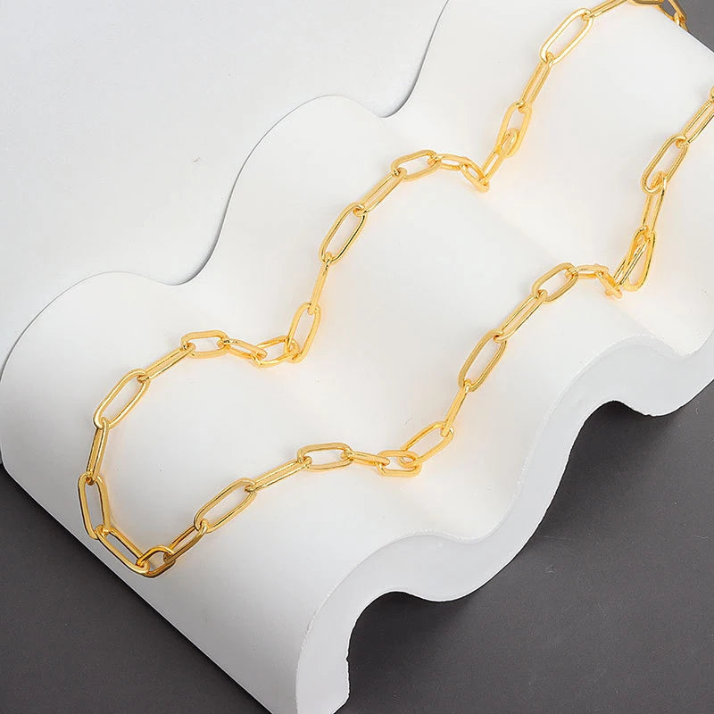 925 Silver Hiphop Necklace Geometric Chain for Women