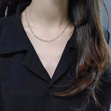 925 Silver Hiphop Necklace Geometric Chain for Women