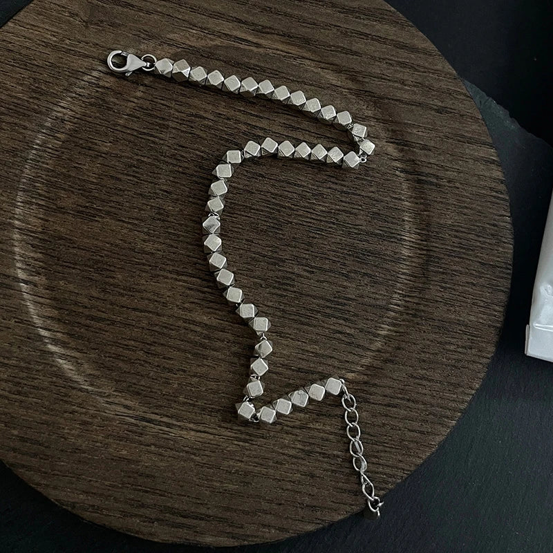 Sterling Silver Thick Chain Bracelet Vintage Hasp