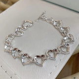 925 Silver Heart Bracelet Women All-Match Jewelry
