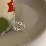 925 Silver Hollowed Out Index Finger Multilayer Ring Women's Jewelry