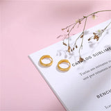 925 Silver Hoop Earring Geometric Diamond Ins Style