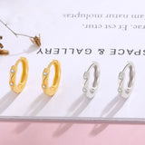 925 Silver Hoop Earring Geometric Diamond Ins Style