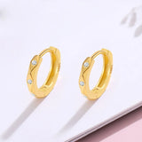 925 Silver Hoop Earring Geometric Diamond Ins Style