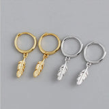 925 Sterling Silver Feather Earrings Semale Sexy Jewelry Gift
