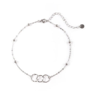 925 Silver Three-ring Anklet for Women
