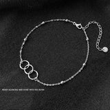 925 Silver Three-ring Anklet for Women