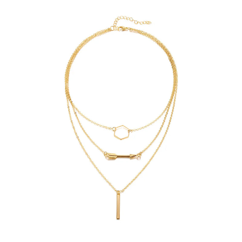 925 Sterling Silver Multilayer Arrow Pendant Necklace Women Sweater Chain