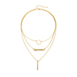 925 Sterling Silver Multilayer Arrow Pendant Necklace Women Sweater Chain