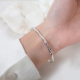 925 Silver Open Bangle Bracelet for Women Men
