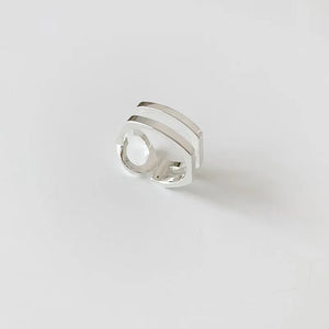 925 Silver Geometric Twist Woven Open Ring Retro Jewelry