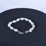 925 Sterling Silver Lantern Hollow Flower Bracelet