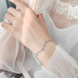 925 Sterling Silver Leaf Bracelet For Women Sweet Temperament Girlfrie