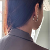 925 Sterling Silver Line Earring for Women Girl Office Versatile Jewelry