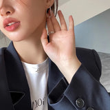 925 Sterling Silver Line Earring for Women Girl Office Versatile Jewelry