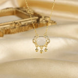 925 Silver Longevity Lock Necklace Women Auspicious Clouds Peace Chain