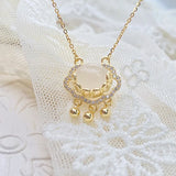 925 Silver Longevity Lock Necklace Women Auspicious Clouds Peace Chain