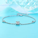 925 Silver Love Double Button Zircon Bead Bracelet Women Chain Charm Gift