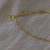 925 Silver Love Heart Asymmetry Necklace Hip Hop Street Jewelry
