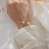 925 Sterling Silver Love Heart Pendant Bracelet Adjustable Ball