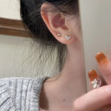 925 Sterling Silver Love Heart Three PC Earring for Women Girl