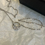 925 Silver Heart Zircon Necklace Women's Jewelry