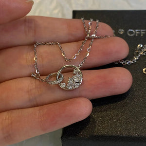 925 Silver Heart Zircon Necklace Women's Jewelry