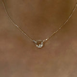 925 Silver Heart Zircon Necklace Women's Jewelry